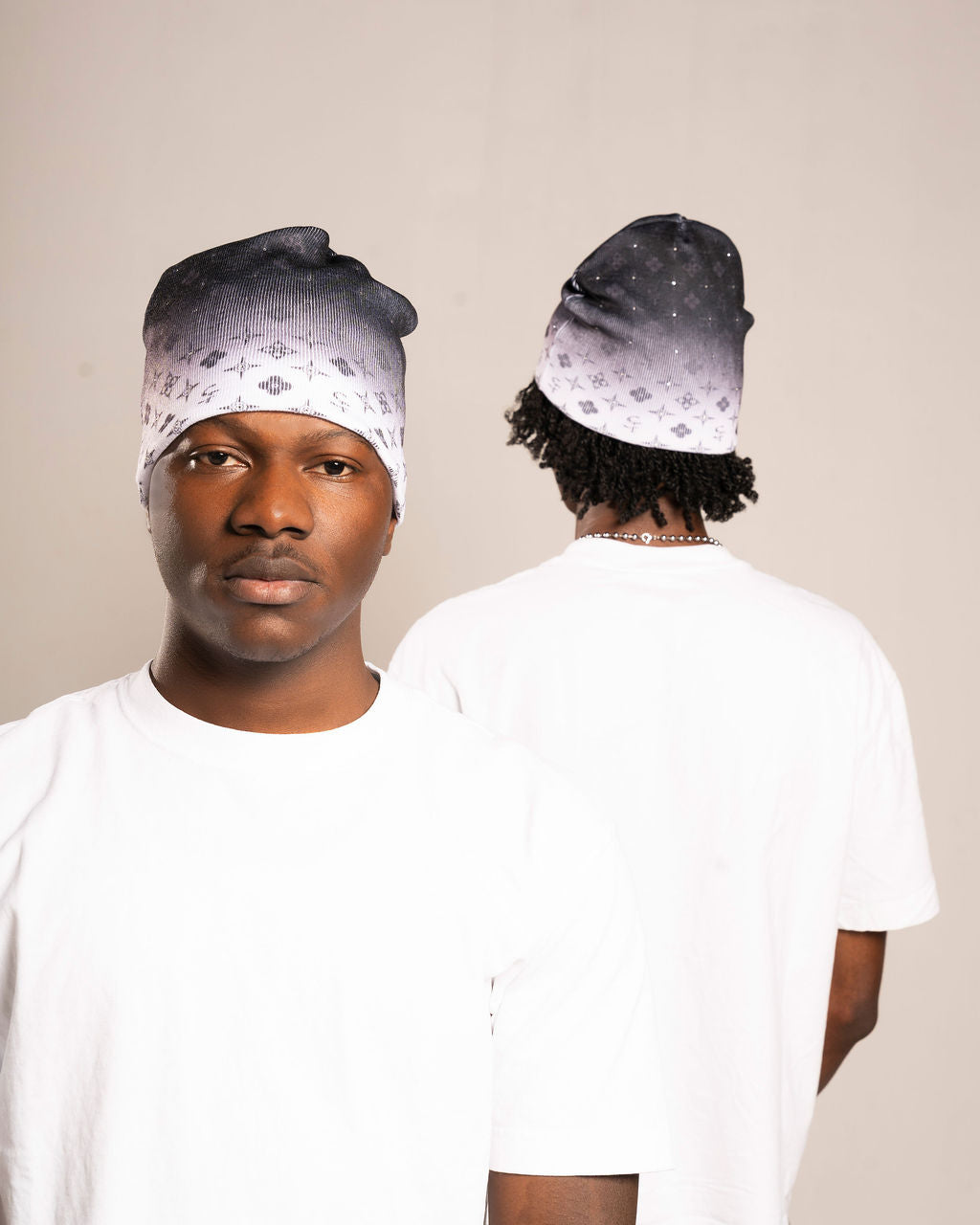 Signature Monochrome Beanie – Rhinestone Embellished
